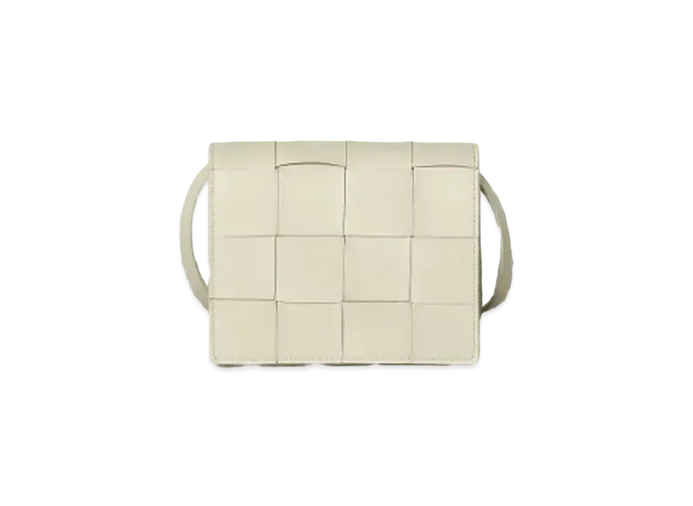 Bottega Veneta Intrecciato Woven Lambskin Mini Crossbody Bag "White"