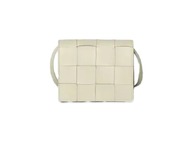 Bottega Veneta Intrecciato Woven Lambskin Mini Crossbody Bag "White"