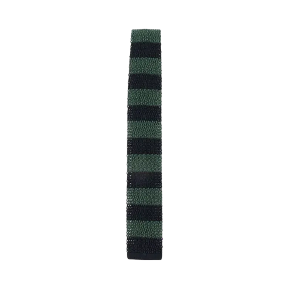 BEAMS Cotton Knit Tie Stripe "Green"