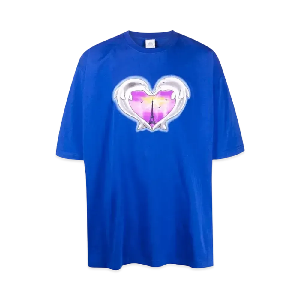 VETEMENTS Dolphins Heart Tee "Blue"