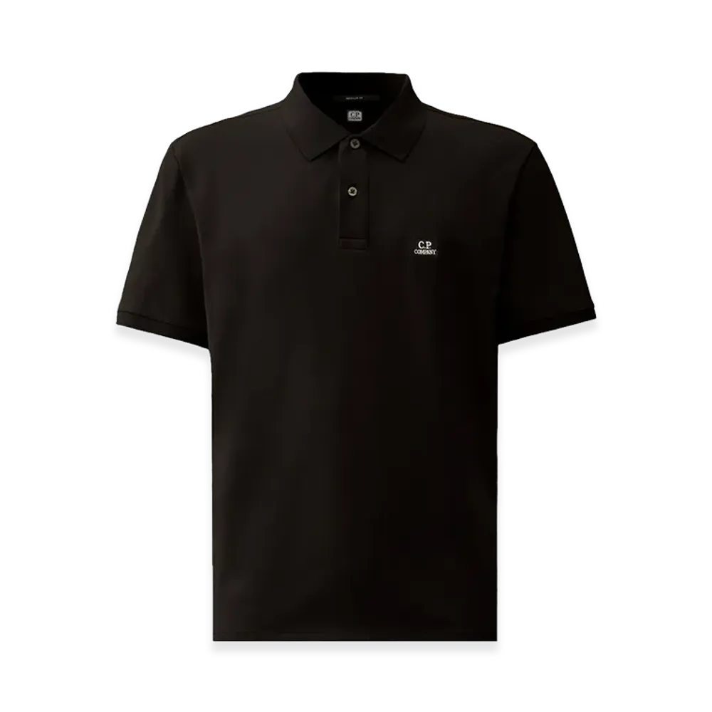 C.P. Company Stretch Piquet Short Sleeve Polo "Black"