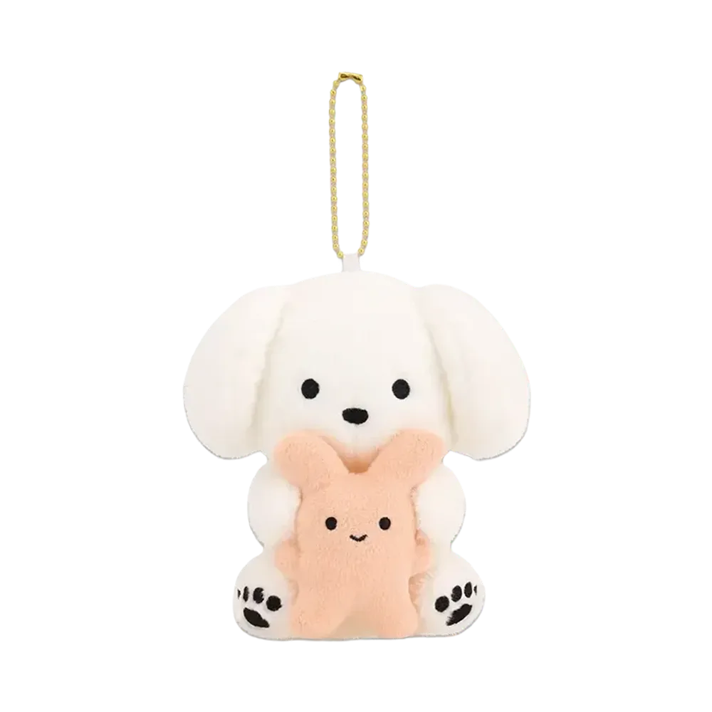 BANDAI "Ichiban Kuji" -Chokotto: A Little Bit of Life with a Dog - Illustration by Teraoka Natsumi- B Prize Chirarin Friends Dog Plush Mascot (Rabbit)