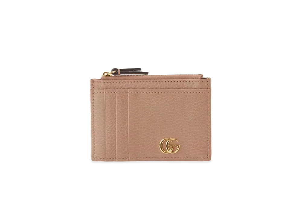 GUCCI Card Case GG Marmont Leather "Beige"