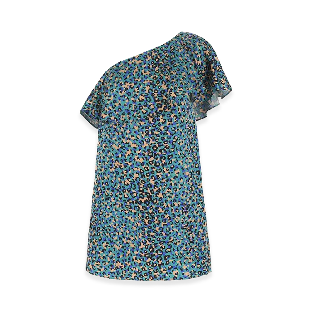 Saint Laurent Women's Stretch Silk Mini Dress "Printed"