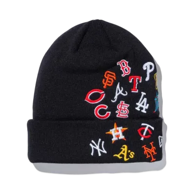 NEW ERA Basic Cuff Knit Team Logo Allover MLB "Black"
