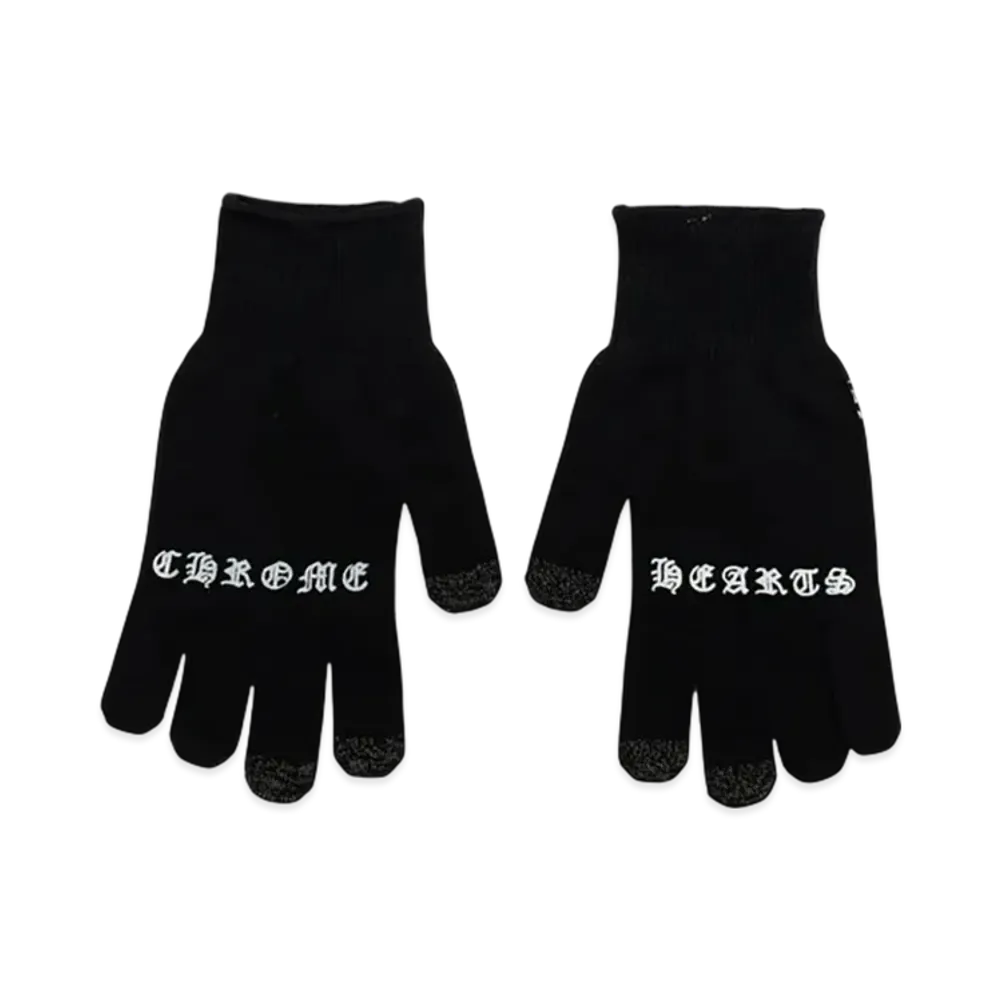 Chrome Hearts CH Plus Logo Checkmate Work Gloves "Black/White"
