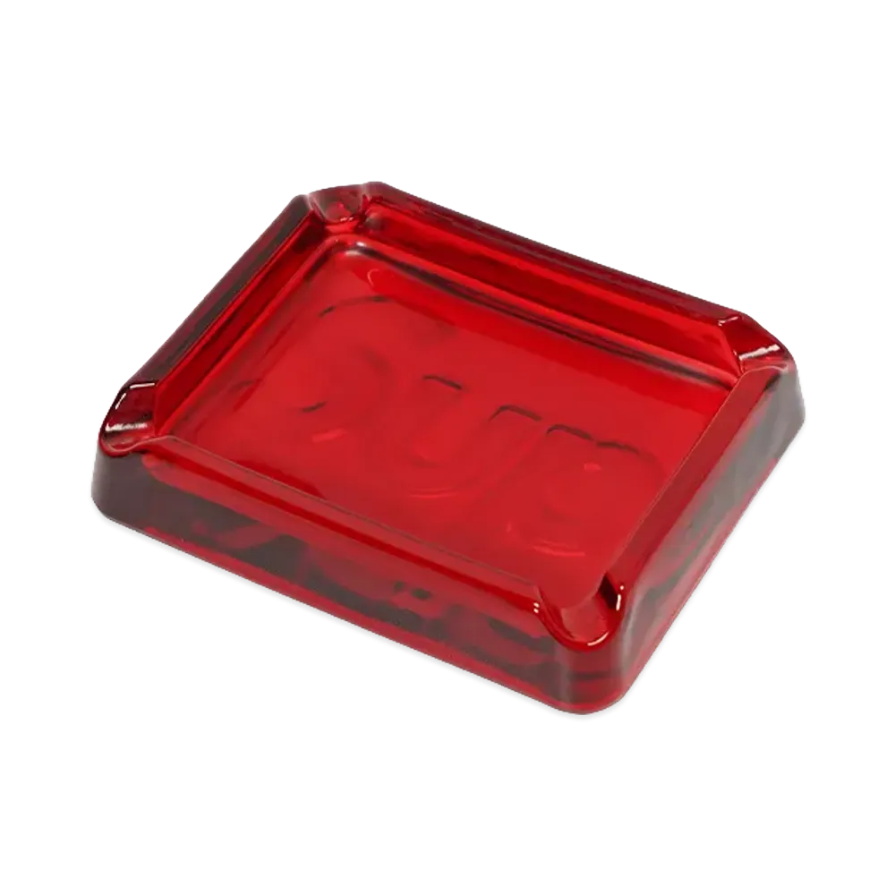 Supreme Debossed Glass Ashtray "Red"
