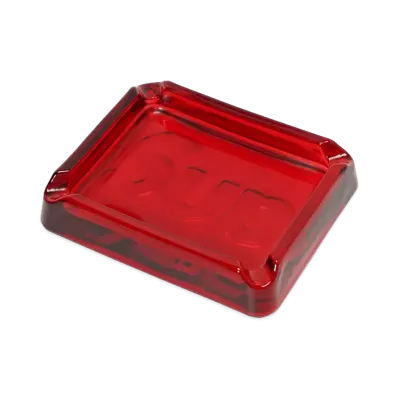 Supreme Debossed Glass Ashtray "Red"