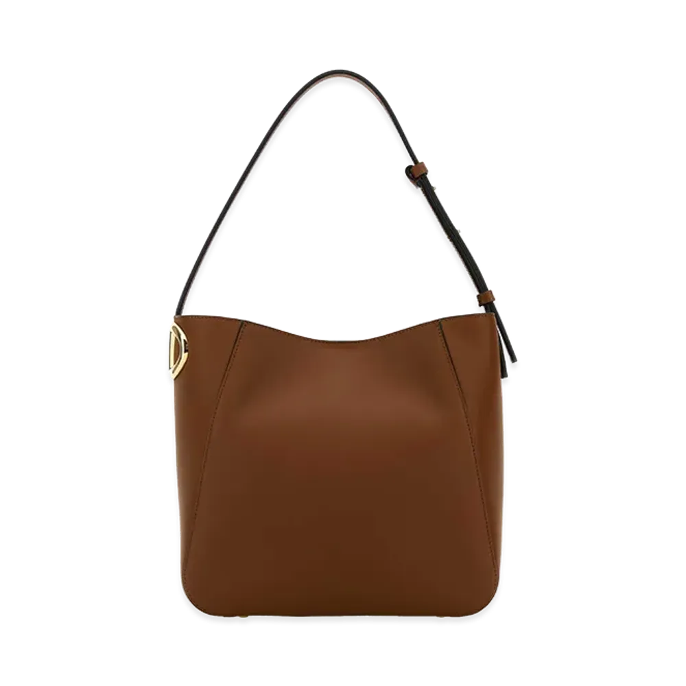 Valentino Women's Leather Vlogo Bucket Bag "Brown"