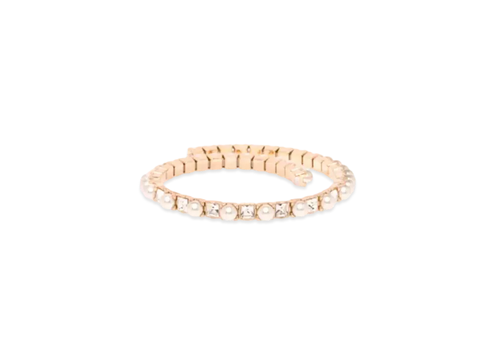 MIU MIU Crystal x Pearl Necklace "Cream White/Crystal"