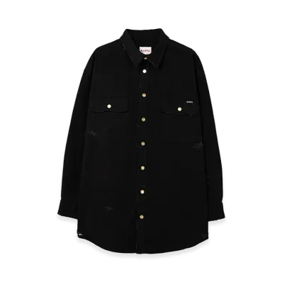 KAMIYA Boro Duck Shirt "Black"