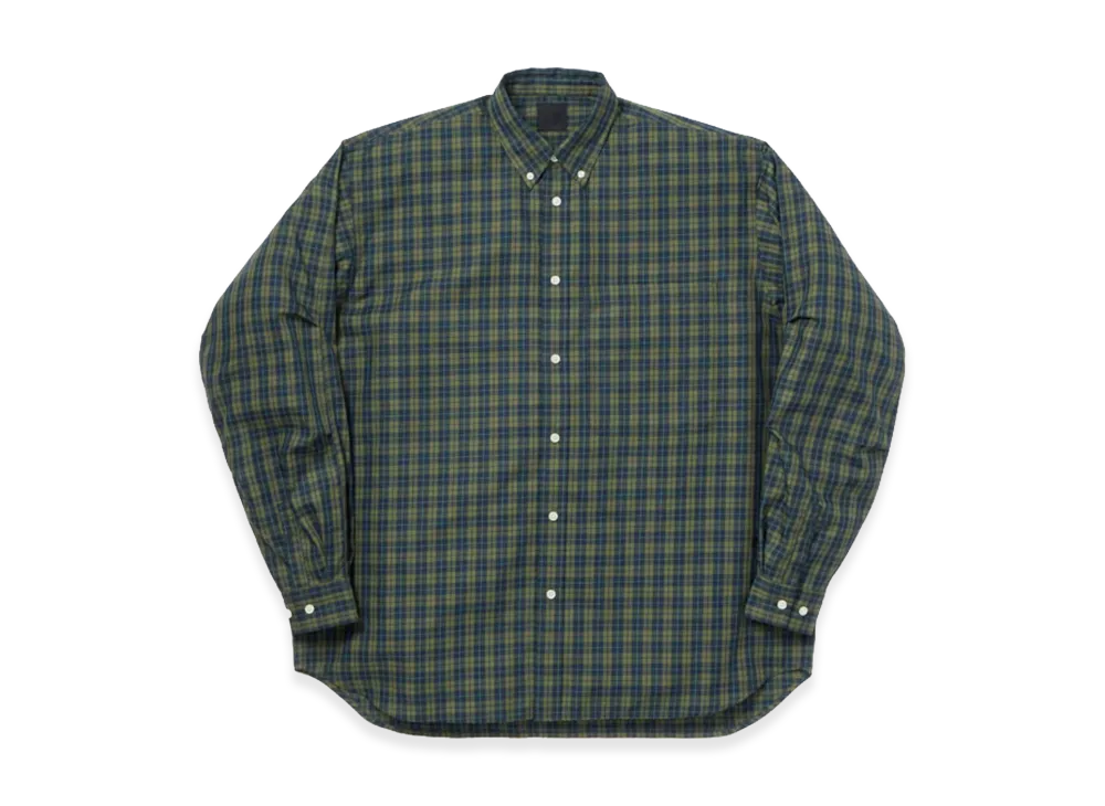 DAIWA PIER39 Women's Tech Button Down Shirt L/S Plaids "Light Olive"