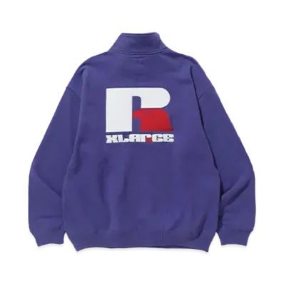 XLARGE x RUSSELL Half Zip Sweat "Purple"