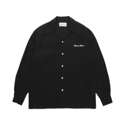 WACKO MARIA 50's Open Collar Shirt "Black"