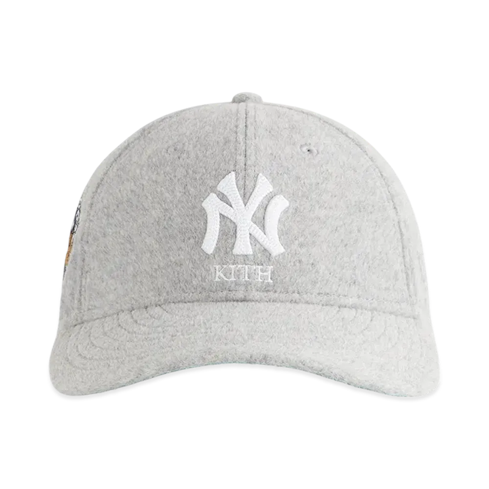 Kith x New Era For The New York Yankees Melton Wool 59Fifty Low Profile "Light Heather Grey"