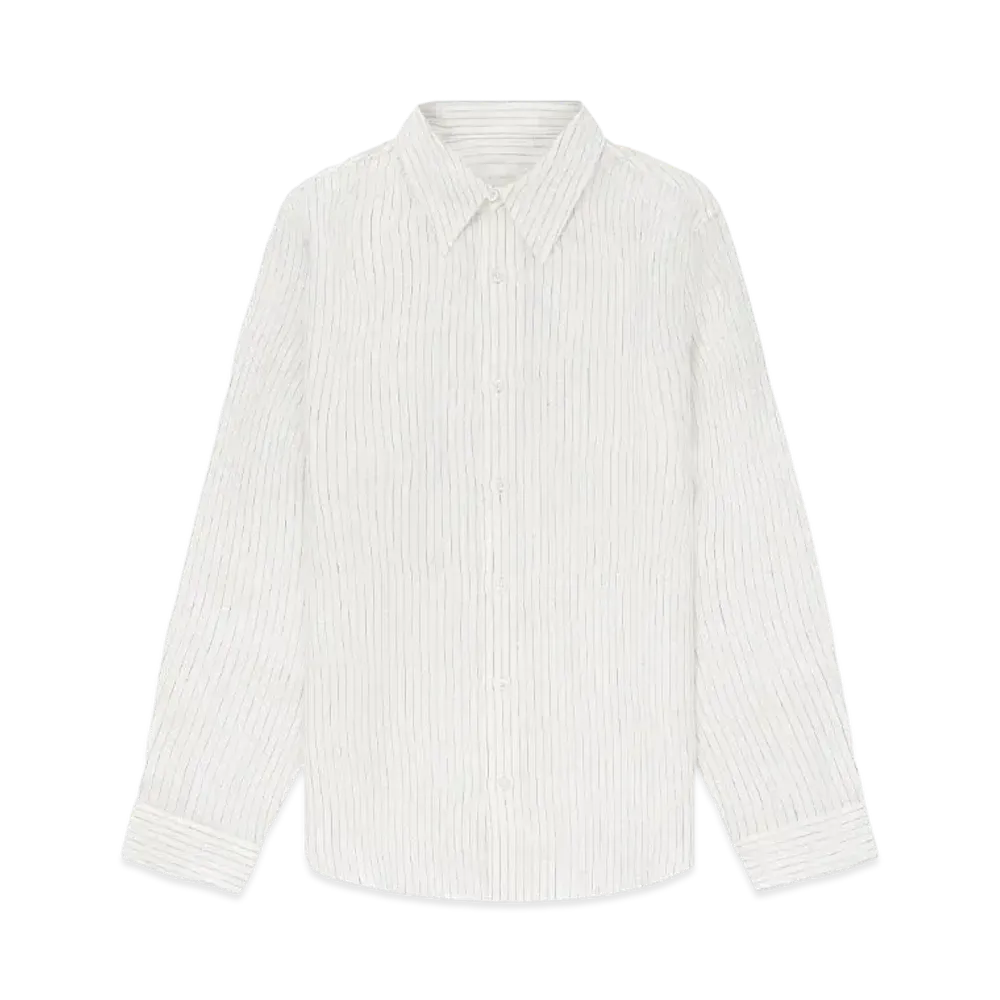 Aime Leon Dore Striped Linen Shirt "White & Blue"