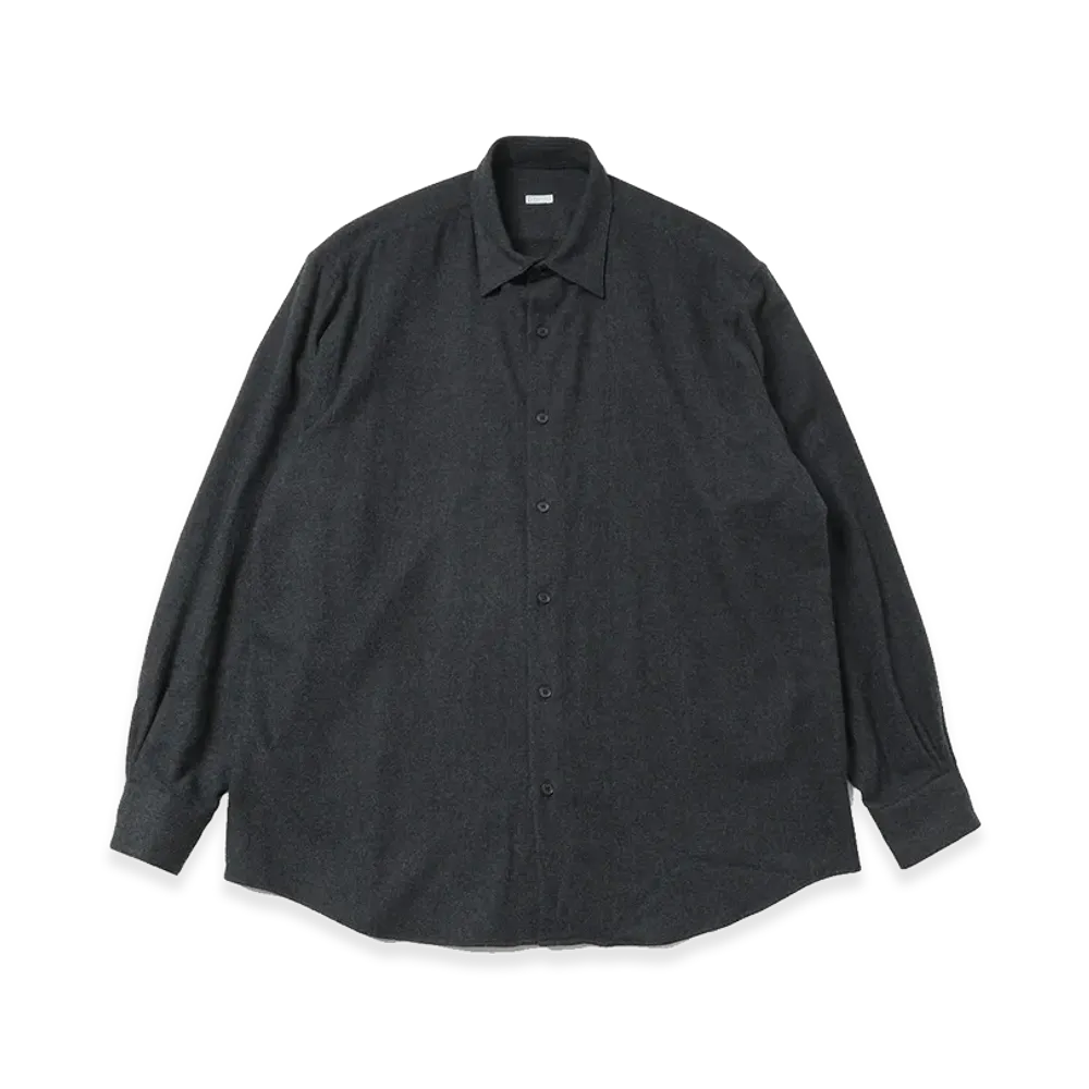 A.PRESSE Wool Regular Collar Shirt "Charcoal"