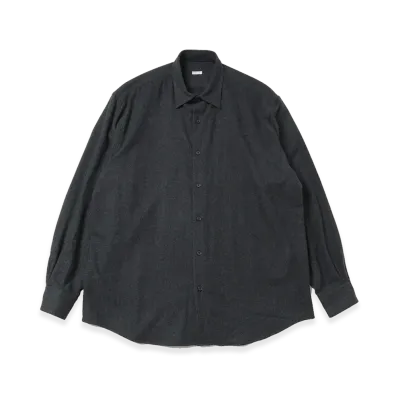A.PRESSE Wool Regular Collar Shirt "Charcoal"
