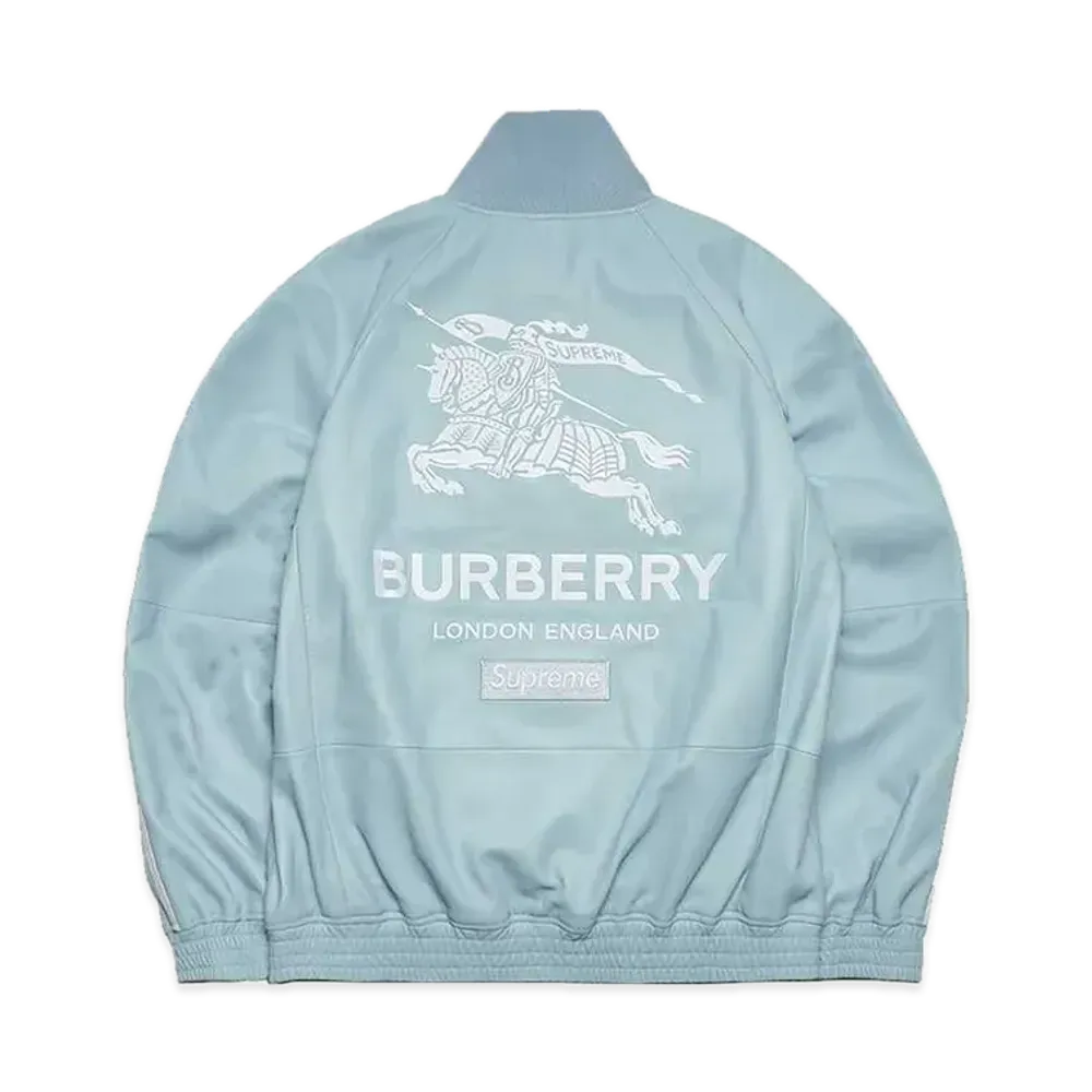 Supreme x Burberry Leather Track Jacket "Blue"