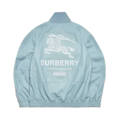Supreme x Burberry Leather Track Jacket "Blue"