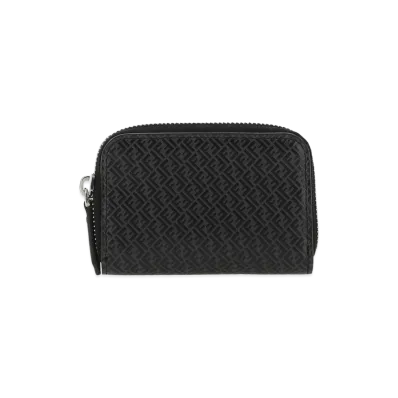 FENDI Leather Coin Purse "Black"