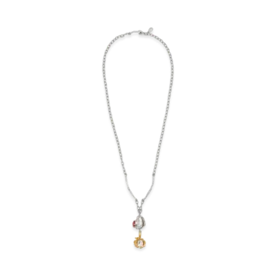 Marni Pearls and Crystals Flower Delirium Chain Necklace "Gold/Palladium"
