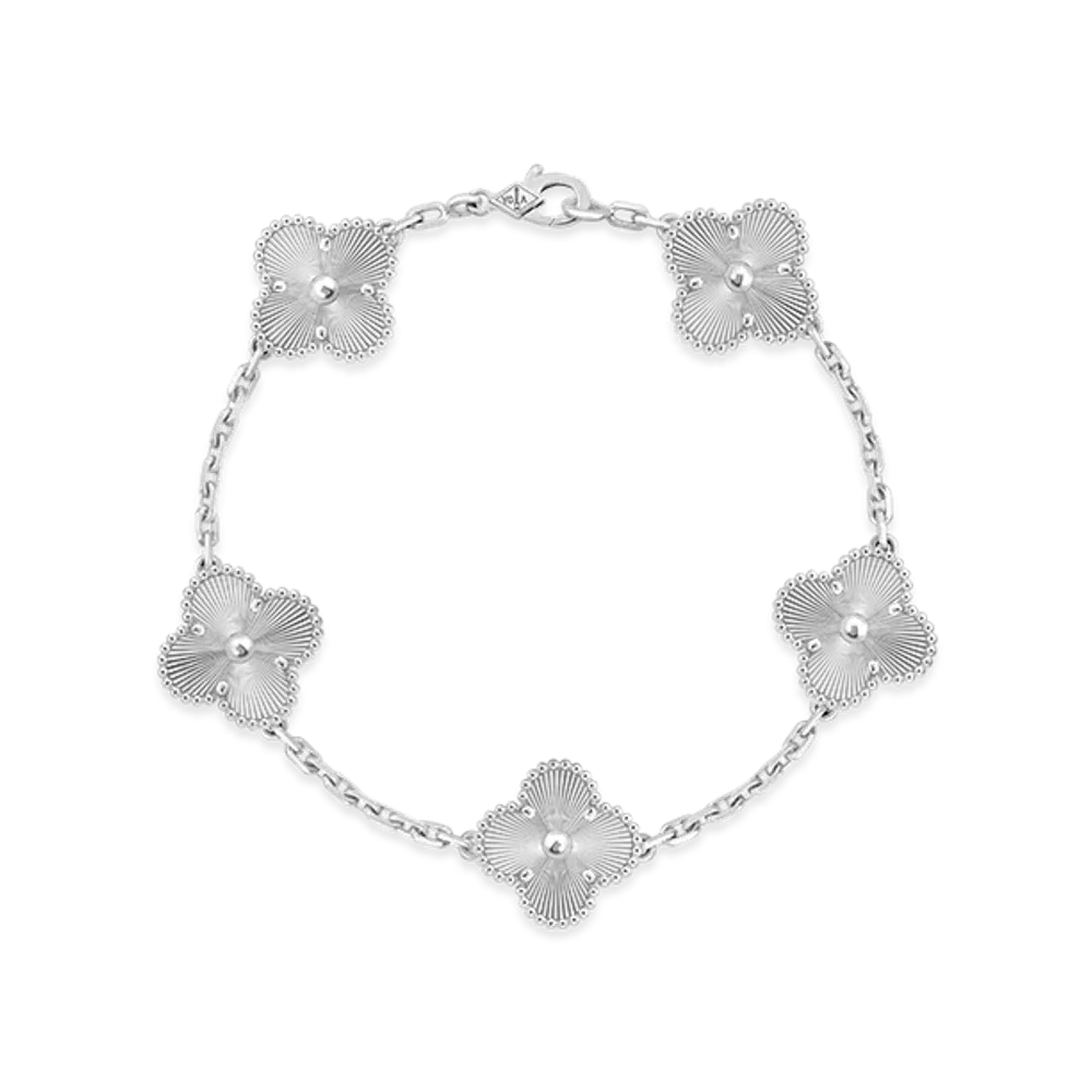 Van Cleef & Arpels Vintage Alhambra bracelet 5 motifs "18K White gold"