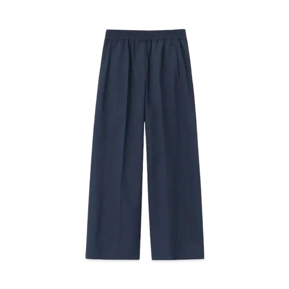 Paul Smith Women's polyester wool wide pants "Navy"