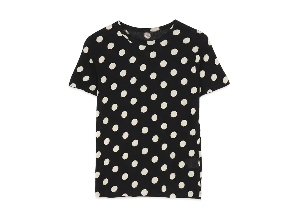 Yohji Yamamoto Y's DOT DISCHARGE PRINT SHORT SLEEVE T "Black"