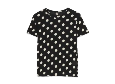 Yohji Yamamoto Y's DOT DISCHARGE PRINT SHORT SLEEVE T "Black"