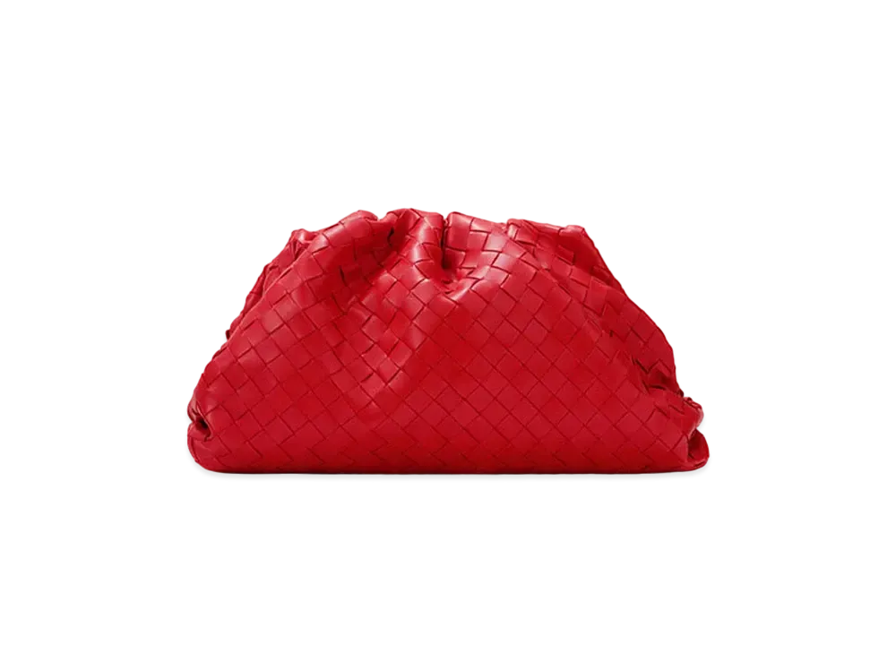 Bottega Veneta The Pouch Clutch "Bright Red"