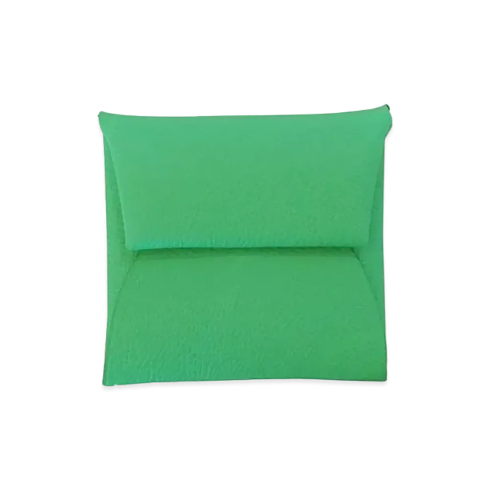 Hermes Bastia Coin Case Verso Veau Epsom "Vert Comics/Vert Fizz/Silver"