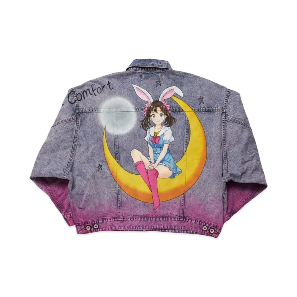 doublet Anime Hand Painting Denim Jacket "Pink"