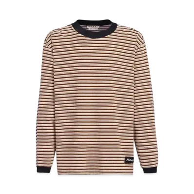 Marni Striped Velor Long Sleeved T-Shirt "Metal Brown"