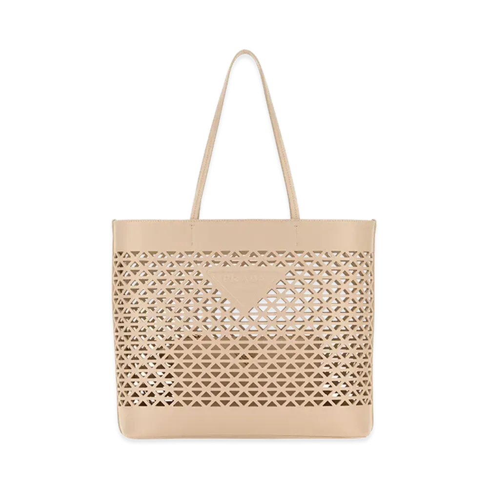 PRADA Women's Leather Shopping Bag "Beige"