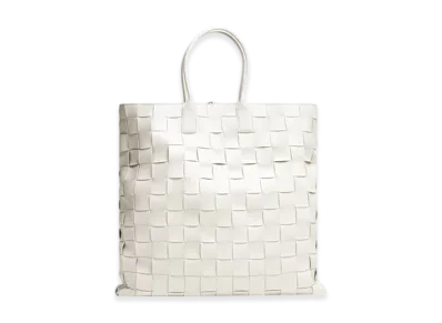 Bottega Veneta Maxi Intreccio Tote "White"