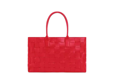 Bottega Veneta Maxi Intreccio Tote "Bright/Red"
