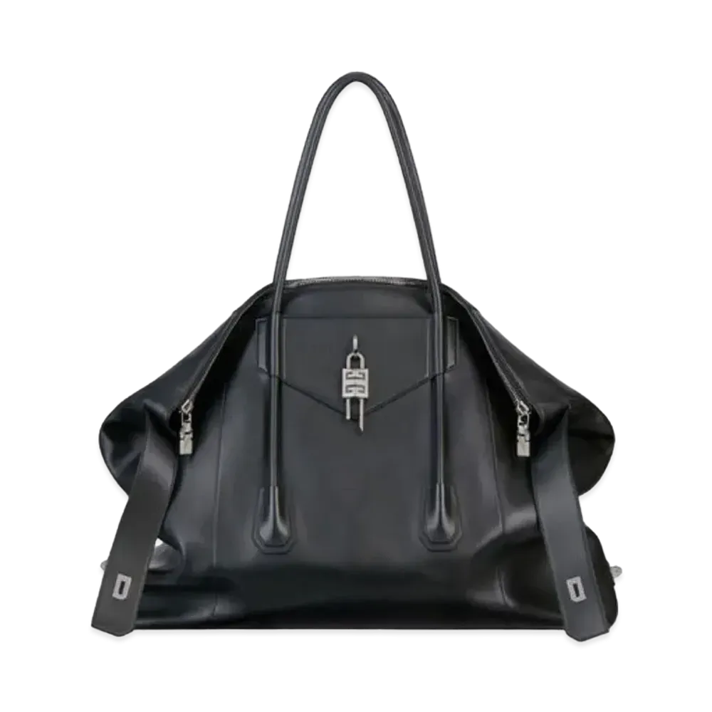 GIVENCHY Large Antigona Lock Soft Bag in Leather "Black"