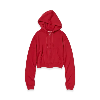 AURALEE Women's High Twist Light Sweat Zip Parka "Red"