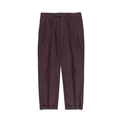 WACKO MARIA STRIPED PLEATED TROUSERS (TYPE-2) "Red"