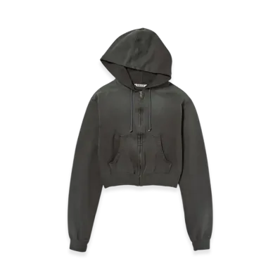 AURALEE Product Dyed Pima Light Sweat Zip Parka "Ink Black"