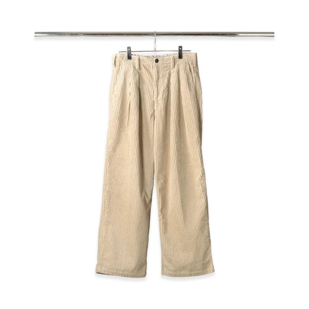 ANCELLM Corduroy Wide Slacks "Ivory"