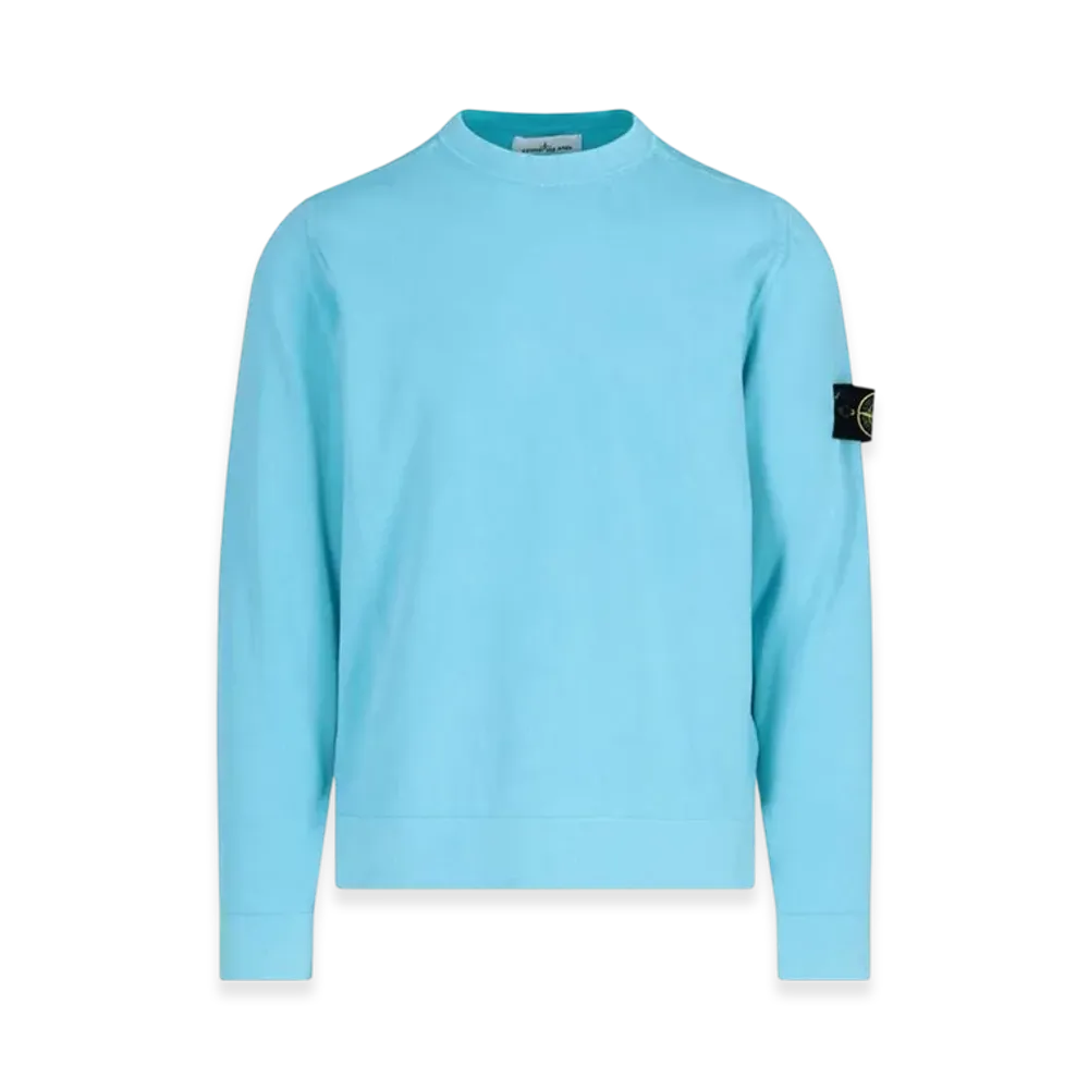 Stone Island 554D9 White Frost Treatment Crewneck Knit - 21SS "Turquoise"