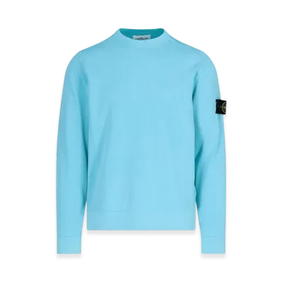 Stone Island 554D9 White Frost Treatment Crewneck Knit - 21SS "Turquoise"
