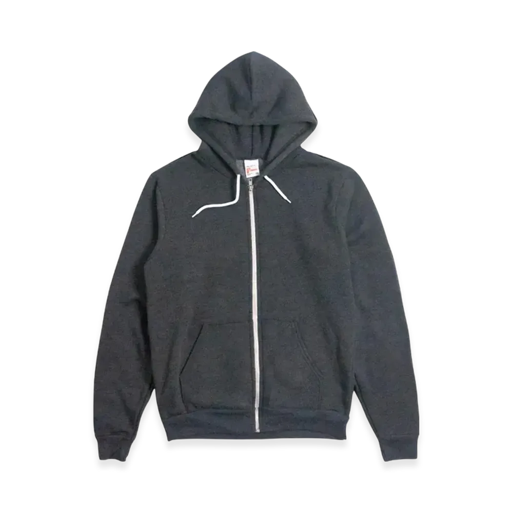 Los Angeles Apparel Flex Fleece Zip-Up Hoodie "Dark Heather"