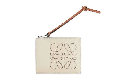 LOEWE Brand Coin Cardholder In Calfskin "Light Oat/Tan"