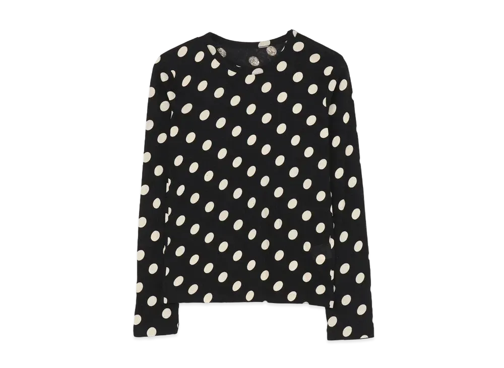 Yohji Yamamoto Y's DOT DISCHARGE PRINT LONG SLEEVE T "Black"