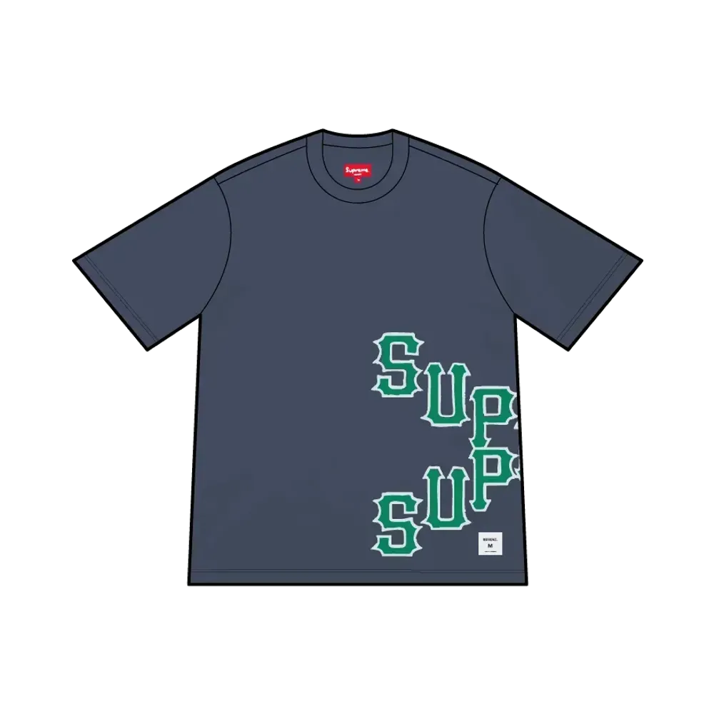 Supreme Cracked Spellout S/S Top "Washed Navy"