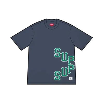 Supreme Cracked Spellout S/S Top "Washed Navy"