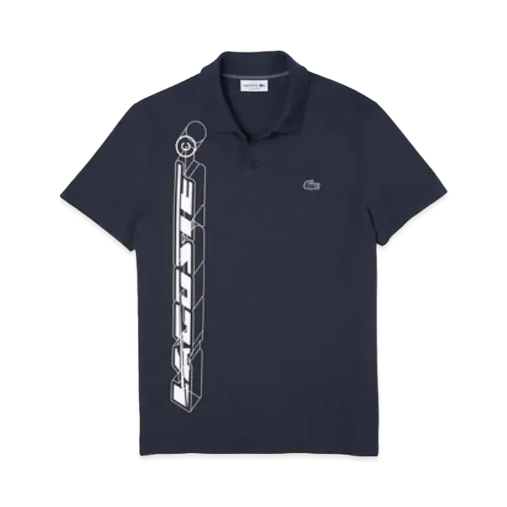 LACOSTE 3D Graphic Print Polo Shirt "Navy"